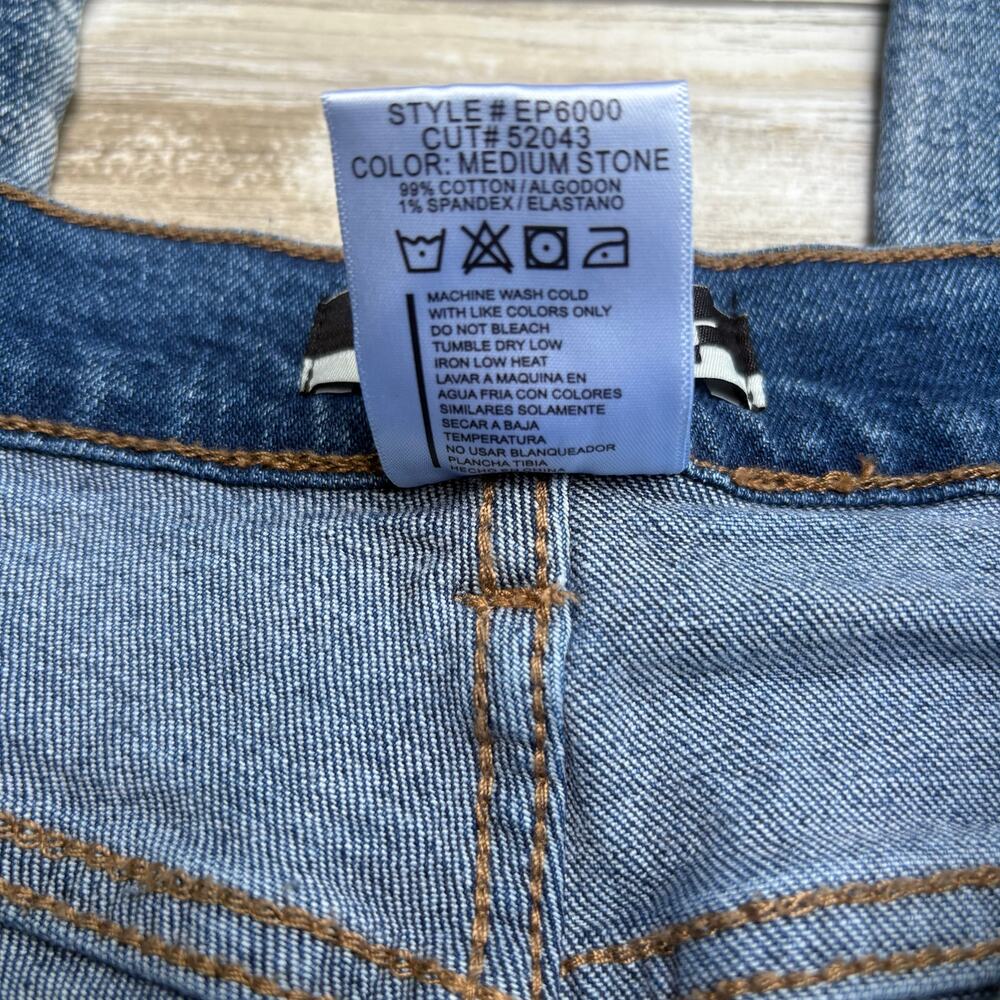 Vibrant MIU Baggy Jeans Sz S Blue Denim Cargo Wide Leg Skater Grunge Emo Y2K - Picture 8 of 10